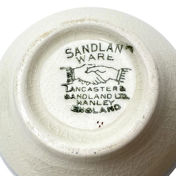 Vintage Mini Creamer And Bowl Lancaster Sandland Pink Flowers Hanley England - Picture 4 of 16